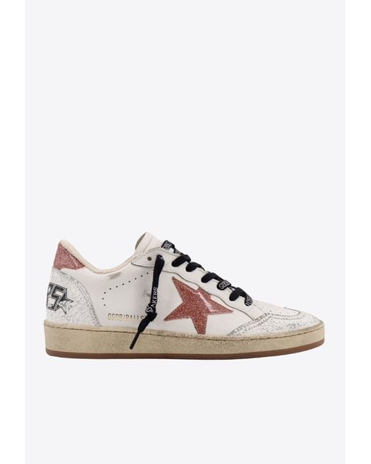 Golden Goose Deluxe Brand White Ball Star Leather Low-Top Sneakers