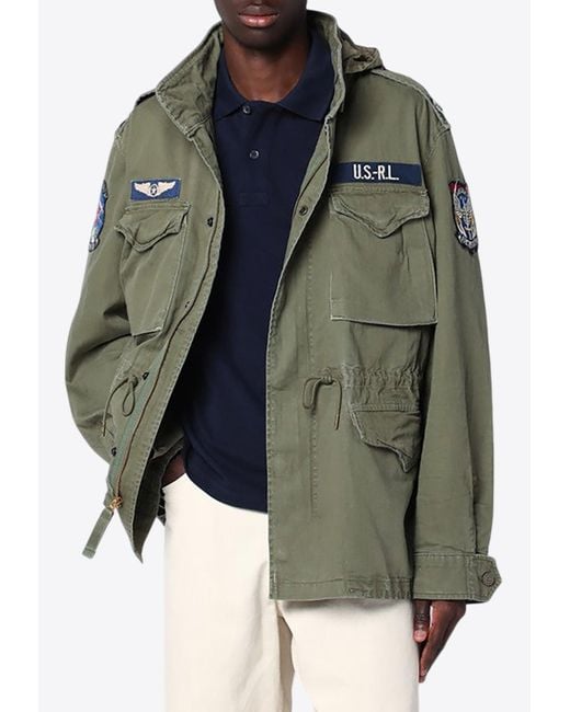 Polo Ralph Lauren Gray Military Zip-Up Jacket for men