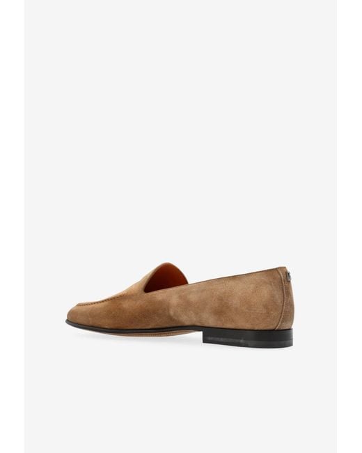 Dolce & Gabbana White Split Suede Loafers for men