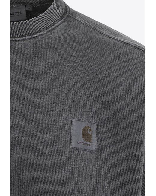 Carhartt Gray Logo Patch Nelson Sweatshirt for men