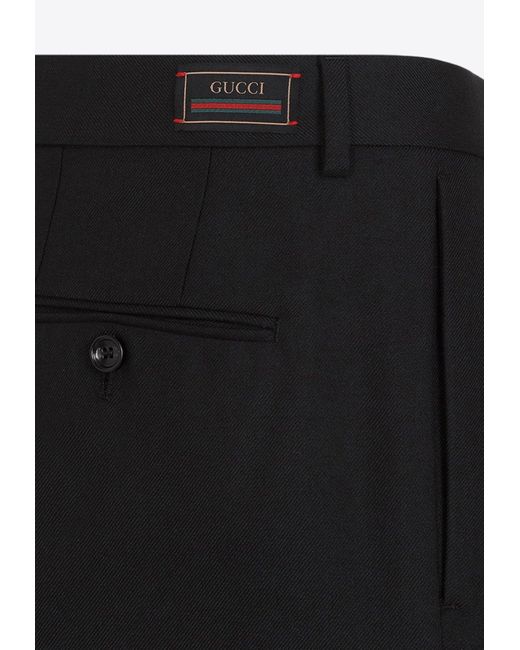 Gucci Black Wool-Blend Pants for men