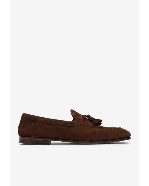 Church's Brown Tassel-Detail Suede Loafers for men