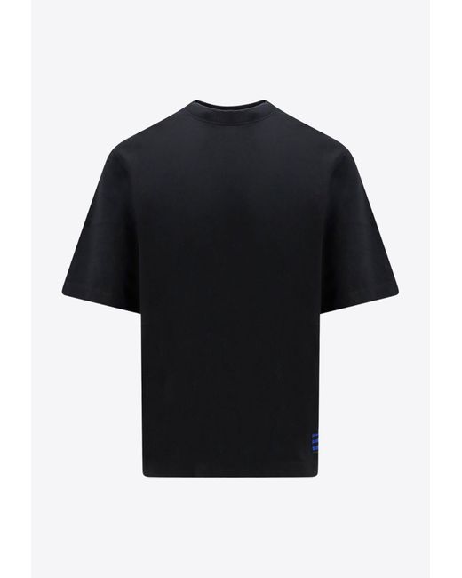 Burberry Black Ekd Patch Crewneck T-Shirt for men