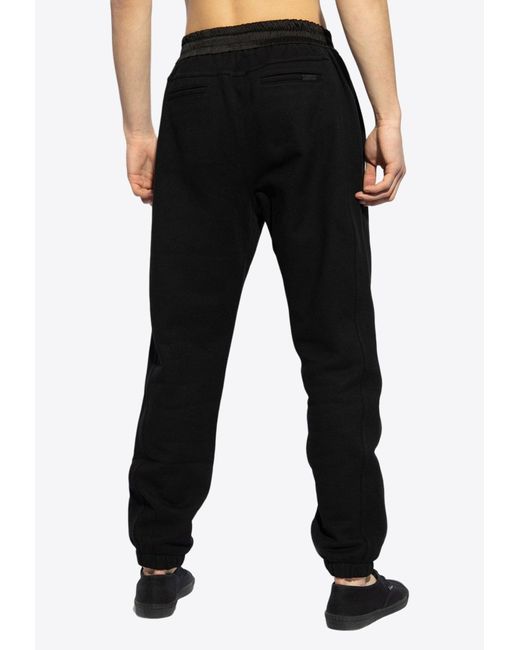 Saint Laurent Black Embroidered Logo Track Pants for men