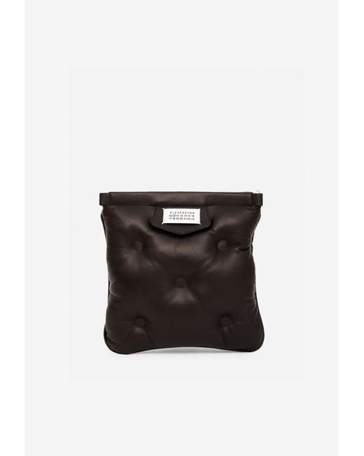 Maison Margiela Black Glam Slam Quilted Leather Flat Shoulder Bag for men