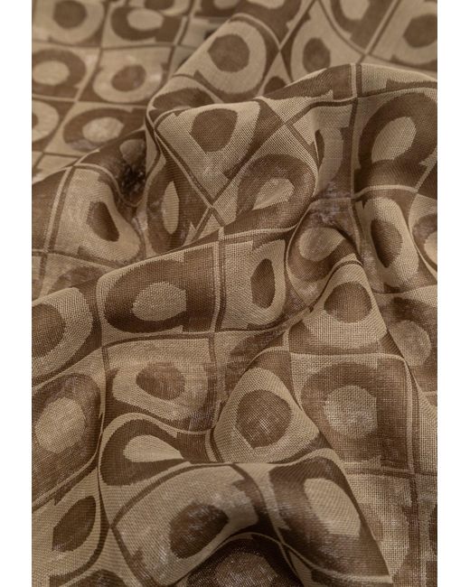 Ferragamo Brown Scarf With Monogram for men