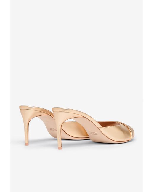 Malone Souliers Natural Lumi 70 Metallic Leather Sandals