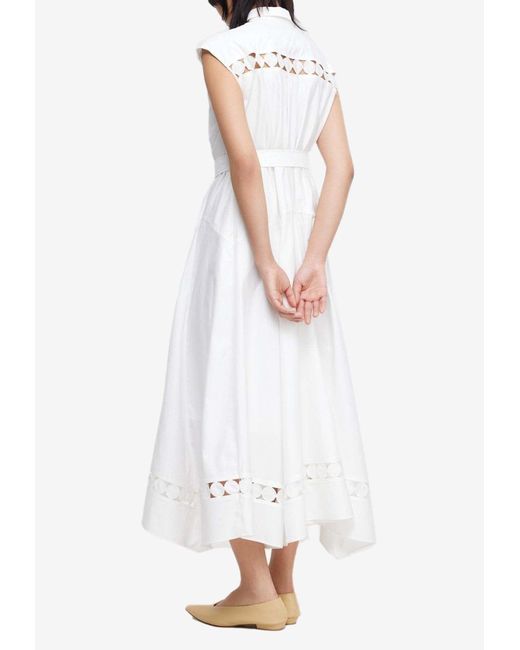 Acler White Keeling Midi Shirt Dress