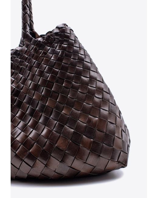 Dragon Diffusion Brown Egola Woven Leather Tote Bag