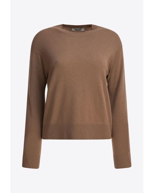 Max Mara Brown Eco Wool Knit Sweater With Elbow Patch