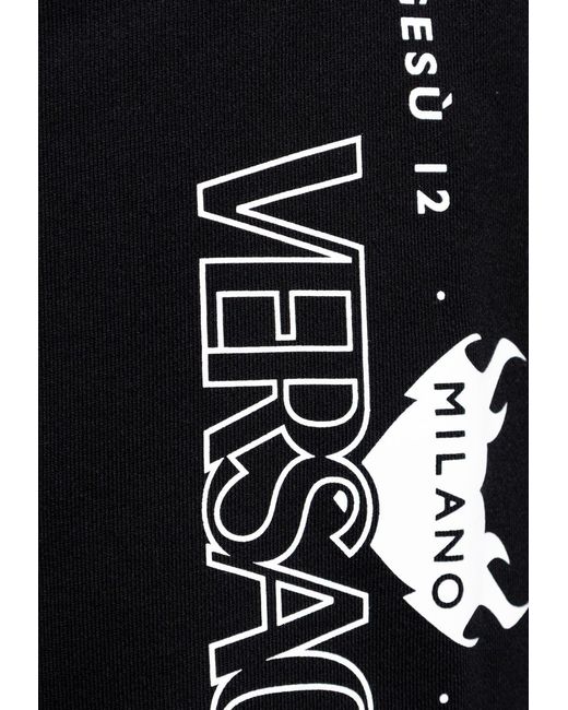 Versace Black Logo Track Pants for men