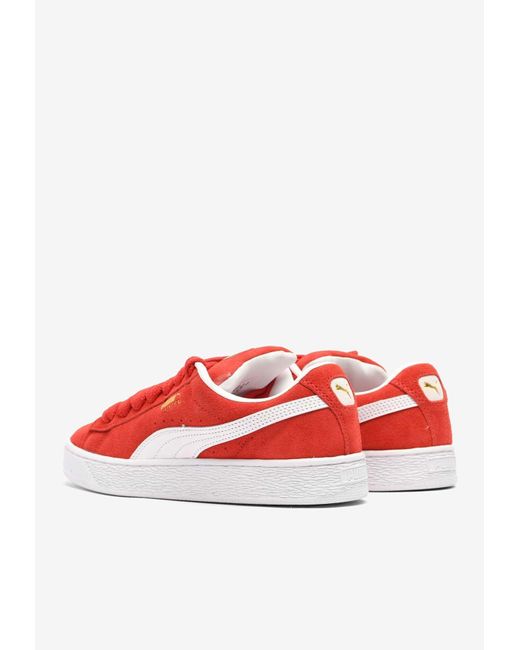 PUMA Red Xl For All Time Low-Top Suede Sneakers