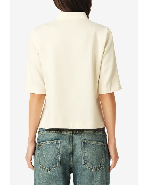 Ba&sh White Jimeo Cropped T-Shirt