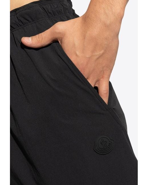Moncler Black Logo Patch Track Pants for men