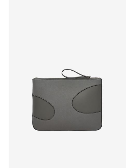 Ferragamo Portfolio Pouch With Cut-outs in Gray for Men | Lyst