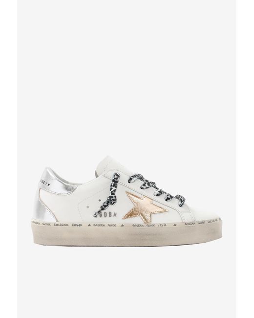 Golden Goose Hi-star Low-top Leather Sneakers in White | Lyst