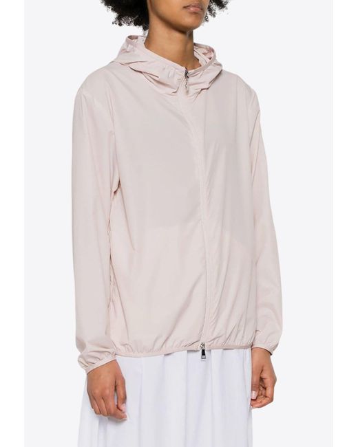 Moncler Pink Fegeo Zip-Up Hooded Jacket