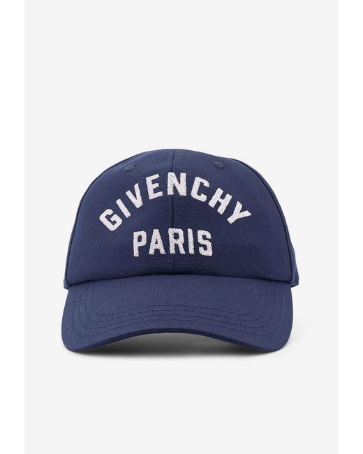 Givenchy Blue Logo Embroidered Baseball Cap for men