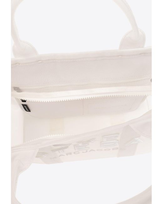 Marc Jacobs White The Medium Mesh Logo Tote Bag