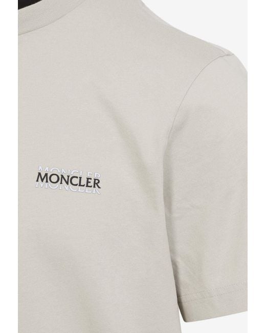 Moncler White Logo-Printed Crewneck T-Shirt for men