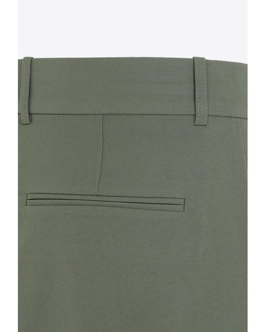 Drole de Monsieur Green Tailored Wool-Blend Cargo Shorts for men