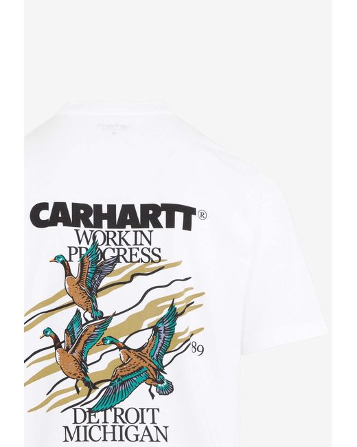 Carhartt White Logo-Printed Ducks T-Shirt for men