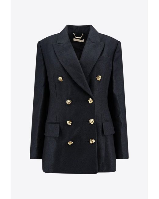 Chloé Black Double-Breasted Silk And Wool Blazer