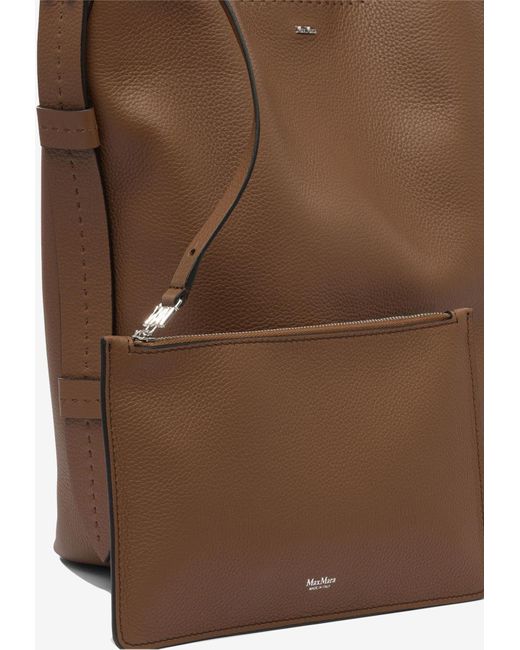 Max Mara White Small Archetipo Leather Shoulder Bag