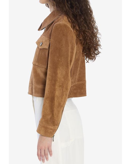 Arma Brown Helen Suede Cropped Jacket