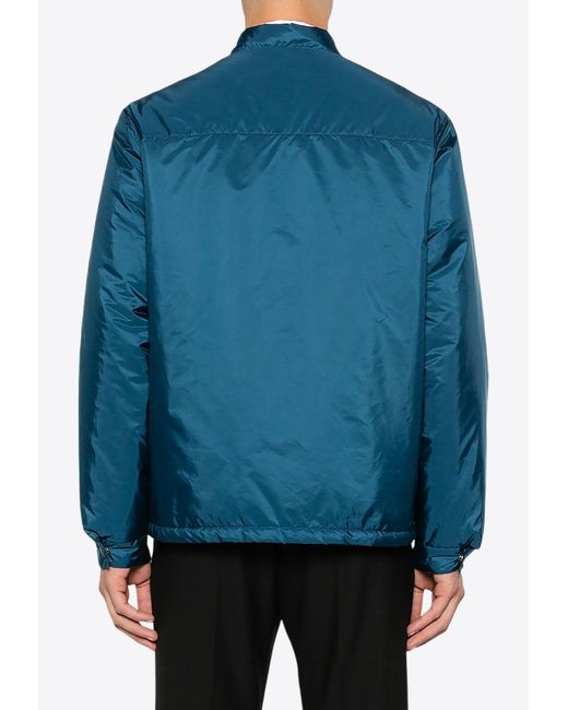 Prada Blue Triangle Logo Padded Jacket for men