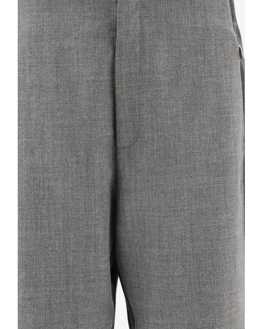 Thom Browne Gray Wool Track Pants for men