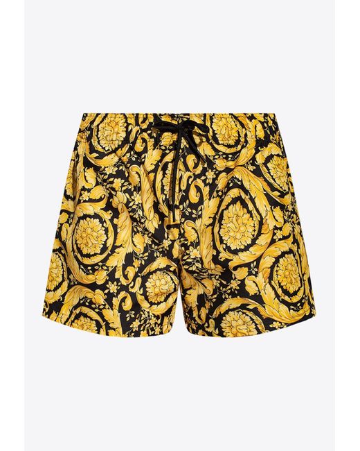 Versace Yellow Barocco Swim Shorts