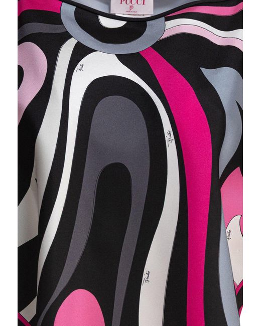 Emilio Pucci Multicolor Marmo And Pesci Print Kaftan Top