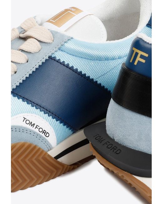 Tom Ford Blue Low-Top Paneled James Sneakers for men