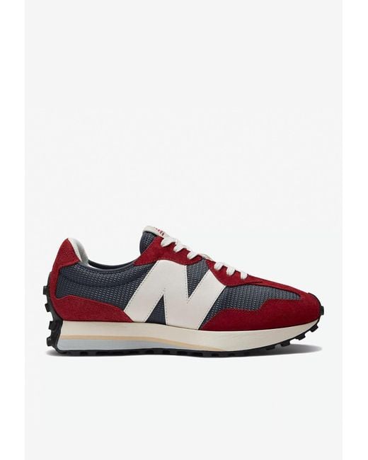 New Balance Suede 327 Low-top Sneakers In Nb Navy And Scarlet for Men ...