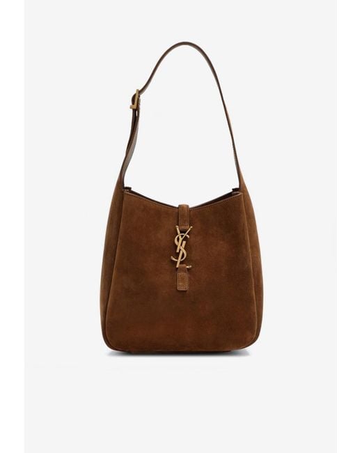 Saint Laurent Brown Small Le 5 À 7 Suede Shoulder Bag