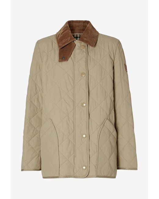 Burberry Natural Diamond Quilted Barn Jacket
