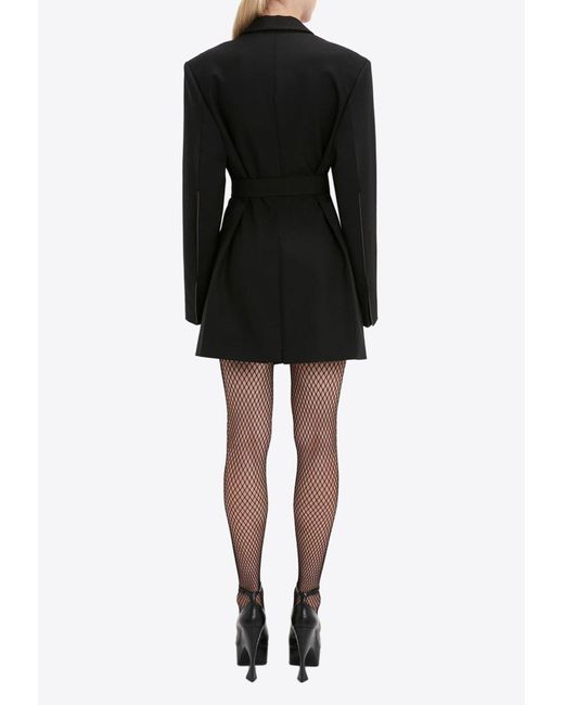 Victoria Beckham Black Double-breasted Mini Blazer Dress