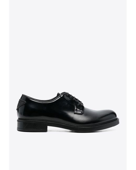 Prada Black Lace-Up Derby Shoes for men