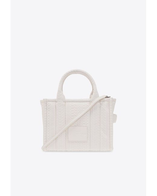 Marc Jacobs White The Small Monogram Leather Tote Bag