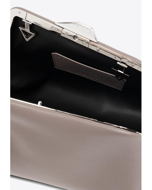 The Attico Gray Day Off Nappa Leather Clutch Bag