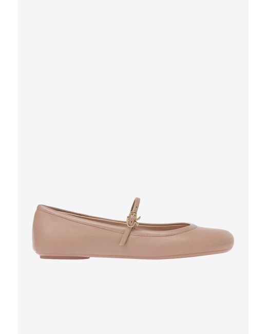 Gianvito Rossi Carla Leather Ballet Flats in White | Lyst