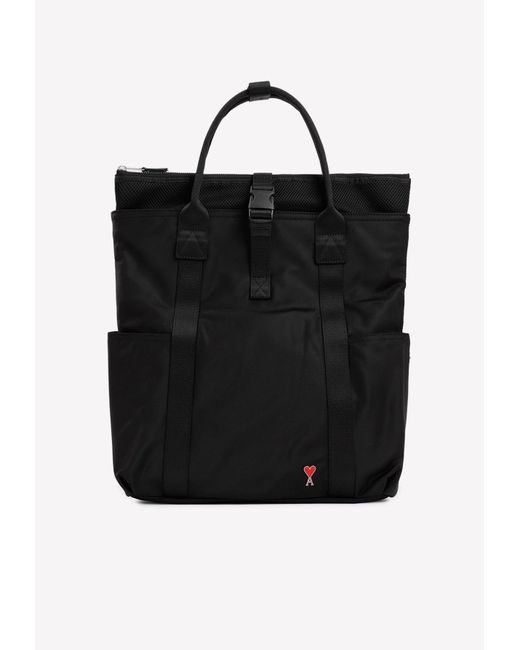 AMI Black Adc Hybrid Tote Bag for men