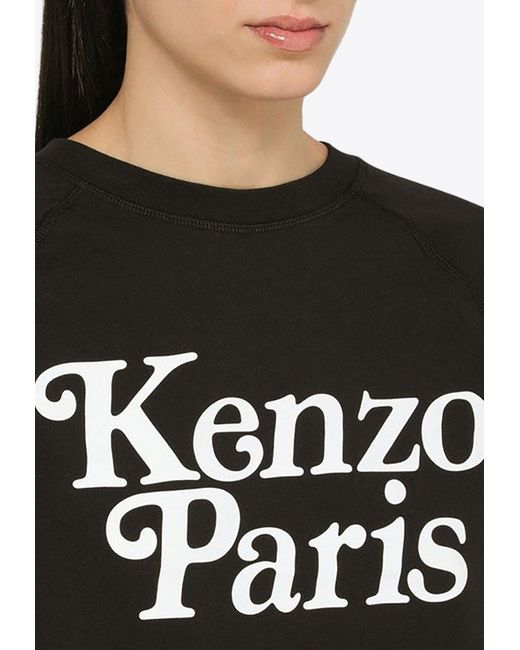 KENZO Black Logo Print Cropped T-Shirt