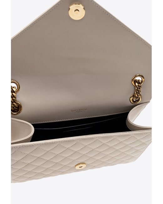 Saint Laurent White Medium Envelope Shoulder Bag