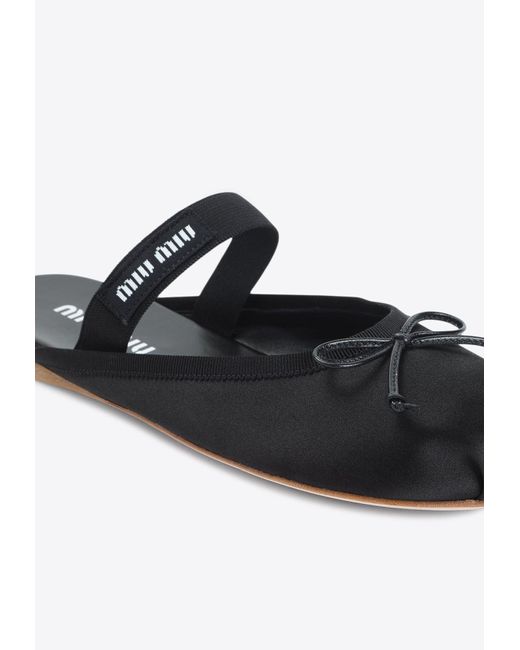 Miu Miu White Logo Flat Mules