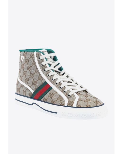 Gucci White 1977 High-Top Tennis Sneakers for men