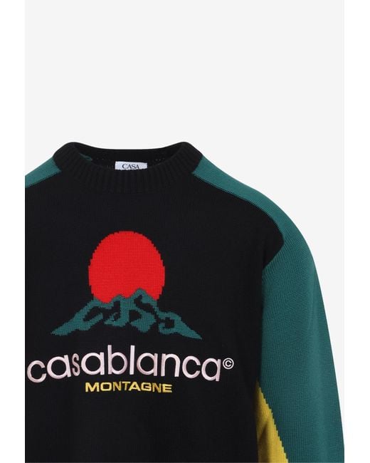 Casablanca Blue Intarsia Pullover for men