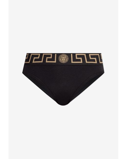 Versace Black Greca Border Briefs
