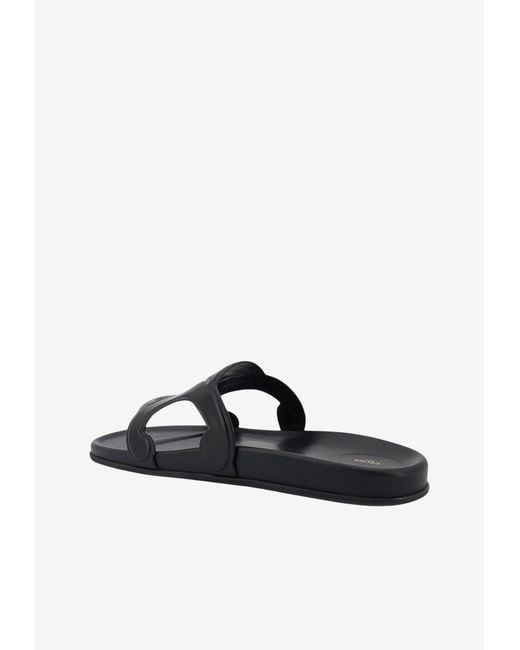 Céline White Triomphe Buckle Slippers for men